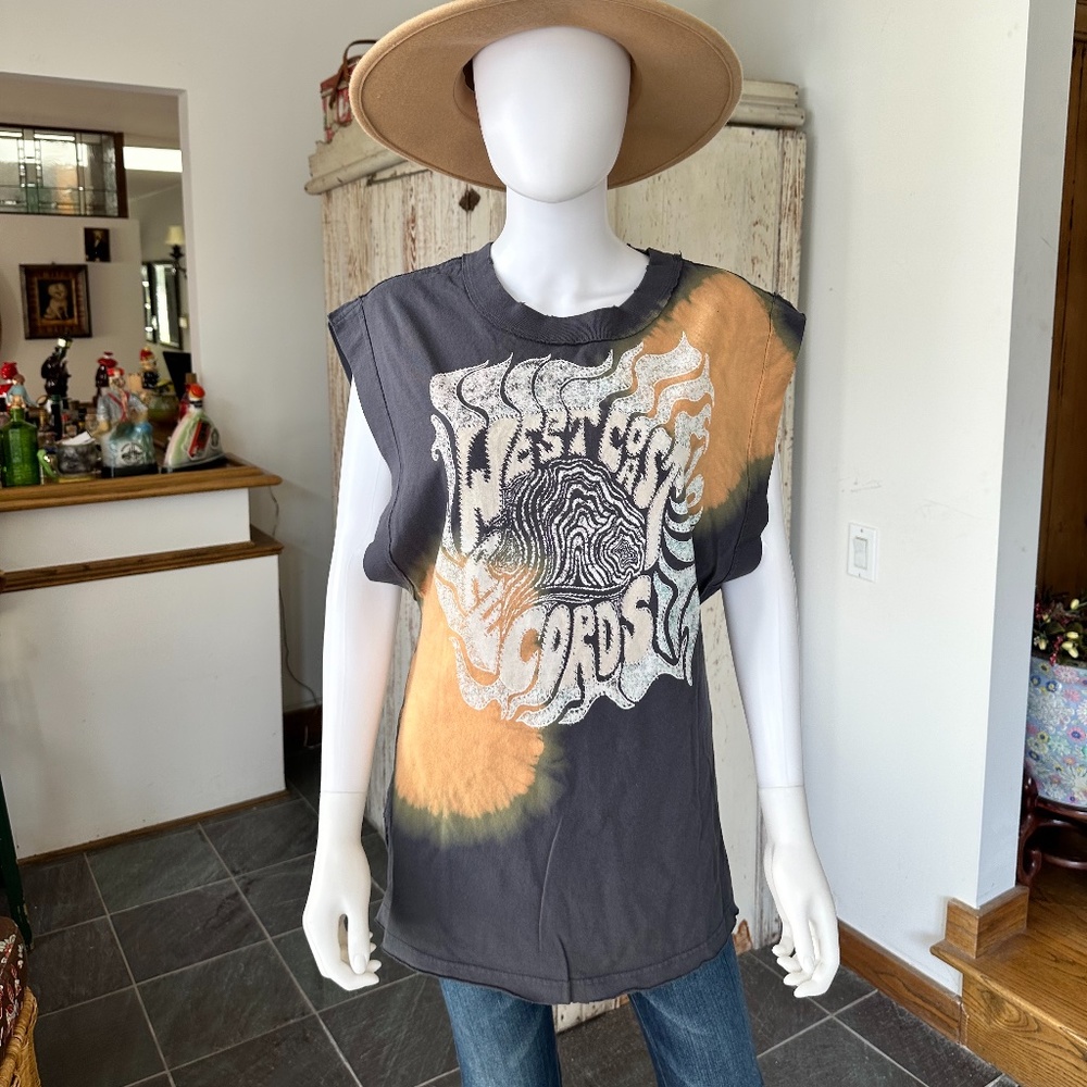 COPY - WE THE FREE WEST COAST CORDS TIE DYE SLEEVELESS HI-LO TUNIC TOP